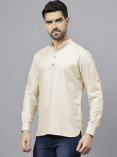 Navkanj Men's Slim Fit Full Sleeve Cotton Blend Short Kurta
