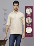 Navkanj Men's Slim Fit Full Sleeve Cotton Blend Short Kurta