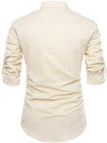 Navkanj Men's Slim Fit Full Sleeve Cotton Beige Color Short Kurta