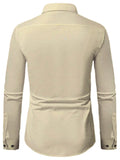 Navkanj Men's Slim Fit Spread Collar Beige Color Cotton Formal Shirt