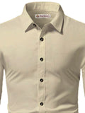 Navkanj Men's Slim Fit Spread Collar Beige Color Cotton Formal Shirt