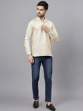 Navkanj Men's Slim Fit Full Sleeve Cotton Blend Short Kurta