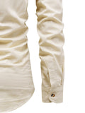 Navkanj Men's Slim Fit Spread Collar Cotton Beige Color Short Kurta