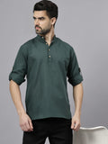 Navkanj Men's Slim Fit Full Sleeve Cotton Blend Short Kurta