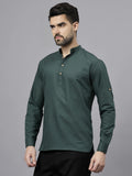 Navkanj Men's Slim Fit Full Sleeve Cotton Blend Short Kurta