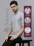 Navkanj Men's Slim Fit Full Sleeve Cotton Blend Short Kurta