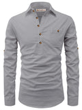 Navkanj Men's Slim Fit Spread Collar Cotton Beige Color Short Kurta
