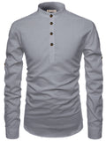 Navkanj Men's Slim Fit Full Sleeve Cotton Beige Color Short Kurta