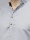 Navkanj Men's Slim Fit Full Sleeve Cotton Blend Short Kurta