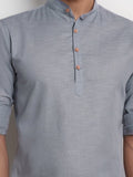 Navkanj Men's Slim Fit Full Sleeve Cotton Black Color Short Kurta