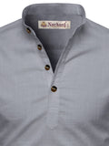 Navkanj Men's Slim Fit Full Sleeve Cotton Beige Color Short Kurta