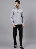 Navkanj Men's Slim Fit Full Sleeve Cotton Blend Short Kurta