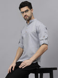 Navkanj Men's Slim Fit Full Sleeve Cotton Blend Short Kurta