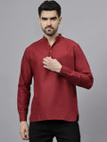 Navkanj Men's Slim Fit Full Sleeve Cotton Blend Short Kurta
