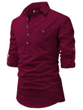 Navkanj Men's Slim Fit Spread Collar Cotton Beige Color Short Kurta
