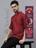 Navkanj Men's Slim Fit Full Sleeve Cotton Blend Short Kurta