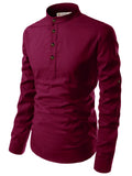 Navkanj Men's Slim Fit Full Sleeve Cotton Beige Color Short Kurta