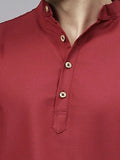 Navkanj Men's Slim Fit Full Sleeve Cotton Blend Short Kurta
