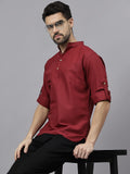 Navkanj Men's Slim Fit Full Sleeve Cotton Blend Short Kurta