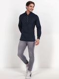 Navkanj Men's Slim Fit Full Sleeve Cotton Black Color Short Kurta