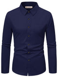 Navkanj Men's Slim Fit Spread Collar Beige Color Cotton Formal Shirt