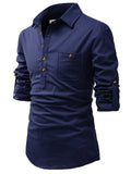 Navkanj Men's Slim Fit Spread Collar Cotton Beige Color Short Kurta