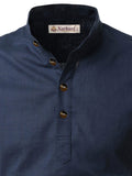 Navkanj Men's Slim Fit Full Sleeve Cotton Beige Color Short Kurta