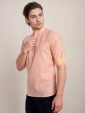 Navkanj Men's Slim Fit Full Sleeve Cotton Black Color Short Kurta
