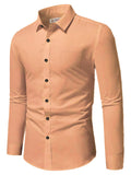 Navkanj Men's Slim Fit Spread Collar Beige Color Cotton Formal Shirt