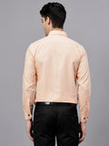 Navkanj Men's Slim Fit Spread Collar Beige Color Cotton Blend Formal Shirt