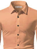 Navkanj Men's Slim Fit Spread Collar Beige Color Cotton Formal Shirt