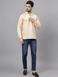 Navkanj Men's Slim Fit Full Sleeve Cotton Blend Short Kurta