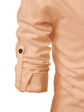 Navkanj Men's Slim Fit Full Sleeve Cotton Beige Color Short Kurta