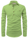 Navkanj Men's Slim Fit Spread Collar Cotton Beige Color Short Kurta