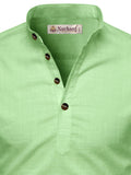 Navkanj Men's Slim Fit Full Sleeve Cotton Beige Color Short Kurta