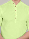 Navkanj Men's Slim Fit Full Sleeve Cotton Black Color Short Kurta