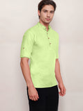 Navkanj Men's Slim Fit Full Sleeve Cotton Black Color Short Kurta