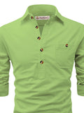 Navkanj Men's Slim Fit Spread Collar Cotton Beige Color Short Kurta