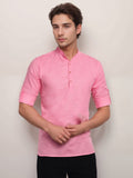 Navkanj Men's Slim Fit Full Sleeve Cotton Black Color Short Kurta