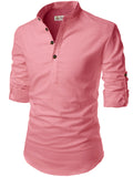 Navkanj Men's Slim Fit Full Sleeve Cotton Beige Color Short Kurta