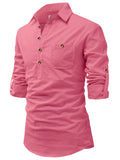 Navkanj Men's Slim Fit Spread Collar Cotton Beige Color Short Kurta