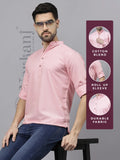 Navkanj Men's Slim Fit Full Sleeve Cotton Blend Short Kurta