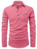 Navkanj Men's Slim Fit Spread Collar Cotton Beige Color Short Kurta