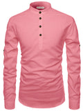 Navkanj Men's Slim Fit Full Sleeve Cotton Beige Color Short Kurta
