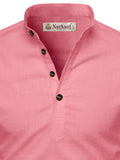 Navkanj Men's Slim Fit Full Sleeve Cotton Beige Color Short Kurta