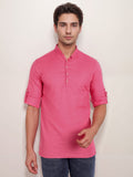 Navkanj Men's Slim Fit Full Sleeve Cotton Black Color Short Kurta