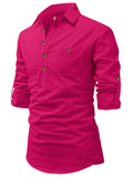 Navkanj Men's Slim Fit Spread Collar Cotton Beige Color Short Kurta