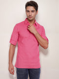 Navkanj Men's Slim Fit Spread Collar Cotton Black Color Short Kurta