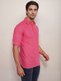 Navkanj Men's Slim Fit Spread Collar Cotton Black Color Short Kurta