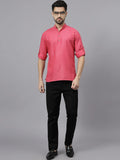 Navkanj Men's Slim Fit Full Sleeve Cotton Blend Short Kurta